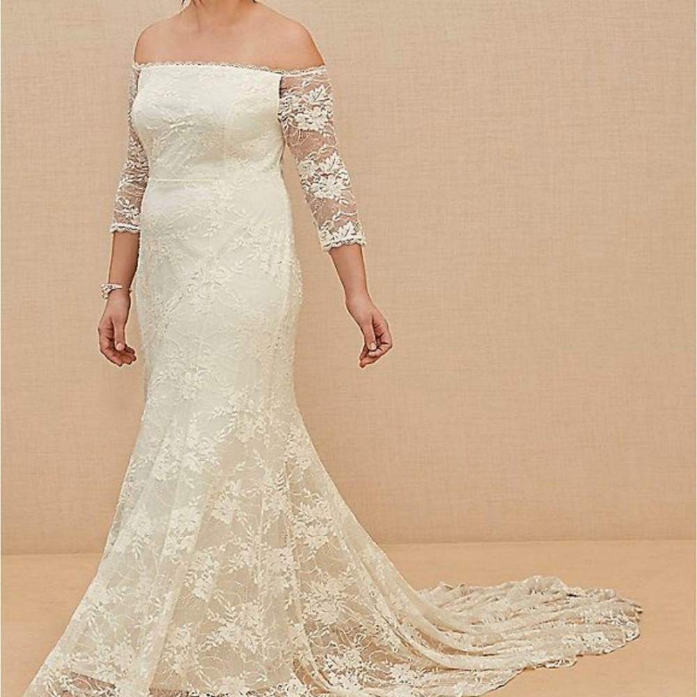 Torrid Off Shoulder Wedding Lace & Sequin Dress